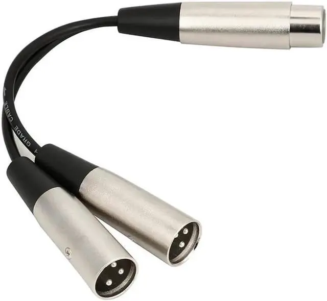 Alt view image 3 of 6 - 1Pcs XLR to HDMI Adapter Female to Male Converter Adapter 3Pin XLR Female Jack to Dual Male Plug Y Splitter Adapter