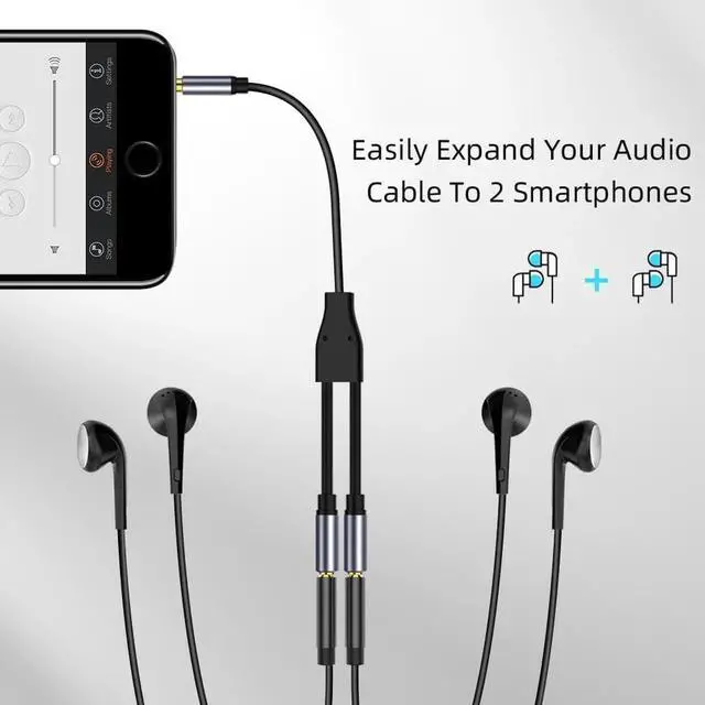 Alt view image 3 of 6 - 1Pcs Splitter Headphone Cable For Computer 3.5mm Female to 2 Male 3.5mm Audio Connector Male to Dual Female 3.5 AUX Audio Adapter