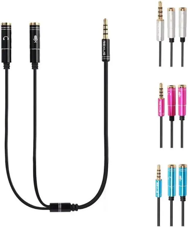 Main image of 1Pcs 3.5mm Male to Headphone+Mic Audio Splitter Cable for Phone PC Tablet Splitter Cable Adapter Stereo Audio Mic Extension Cable New