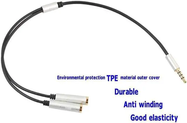 Alt view image 2 of 6 - 1Pcs 3.5mm Male to Headphone+Mic Audio Splitter Cable for Phone PC Tablet Splitter Cable Adapter Stereo Audio Mic Extension Cable New