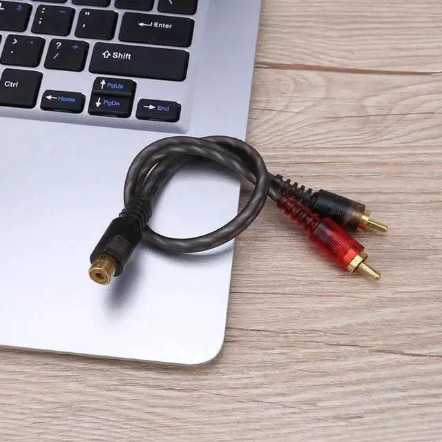 Alt view image 3 of 6 - 1Pcs Audio wires for 1 RCA Female to 2 RCA Male Y Splitter Cable Converter Cord Adapter Cable For Car Audio System MP3 For Phone