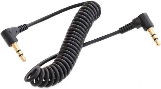 Alt view image 3 of 4 - 3.5mm Audio Cable, 2 Pack 30cm Mini Coiled 3.5mm Headphone Cable, 90 Degree 1/8" 3.5mm TRS Jack Male to Male Stereo Aux Audio (2pcs)