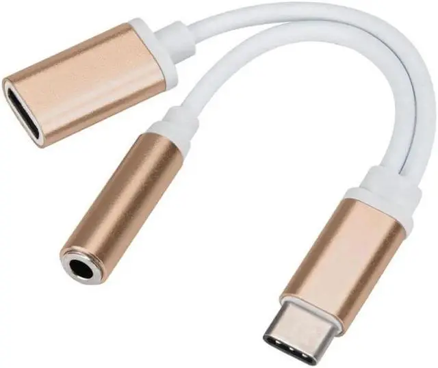 Alt view image 5 of 6 - 1Pcs 2 in 1 USB C Type C Male Audio Cable to 3.5mm Female Audio Jack Headset Adapter For Type C Phone Audio Splitter New