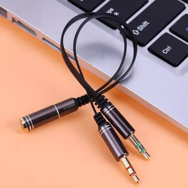 Alt view image 2 of 6 - 1Pcs 3.5mm Audio Splitter Adapter Cable for Computer Jack 3.5mm 1 Male to 2Female Mic Y Splitter Cable Headset Splitter Adapter Cable