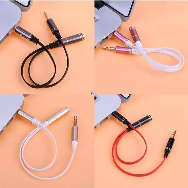 Alt view image 3 of 6 - 1Pcs 3.5mm Audio Splitter Adapter Cable for Computer Jack 3.5mm 1 Male to 2Female Mic Y Splitter Cable Headset Splitter Adapter Cable
