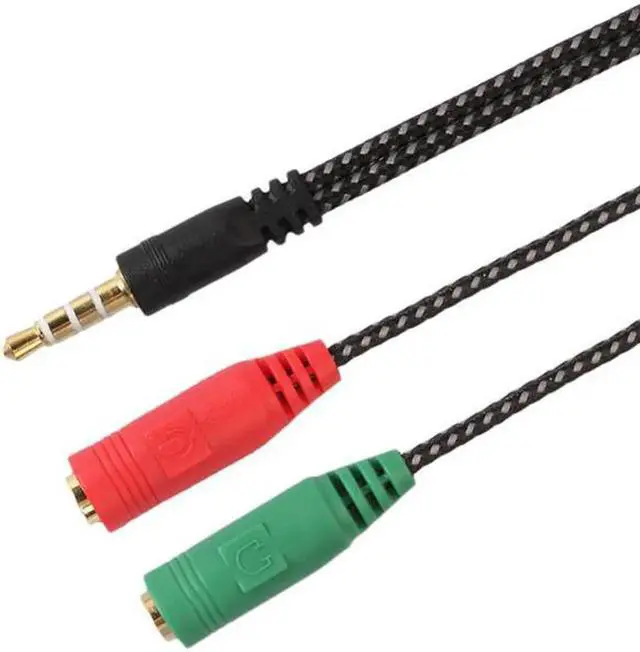 Alt view image 2 of 6 - 1Pcs 2 In 1 Cable Adapter Splitter 3.5mm Audio Cable Earphone Headset To 2 Female Jack Headphone Mic Audio Cable for Computer
