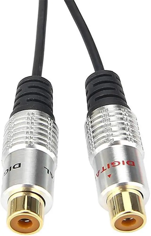 Alt view image 2 of 2 - 1Pcs metal RCA Female to Dual 2 RCA Male Gold Plated Adapter, Stereo Splitter Y Audio Cable(RCA F 2 RCA M) (1 Male to 2 Female)