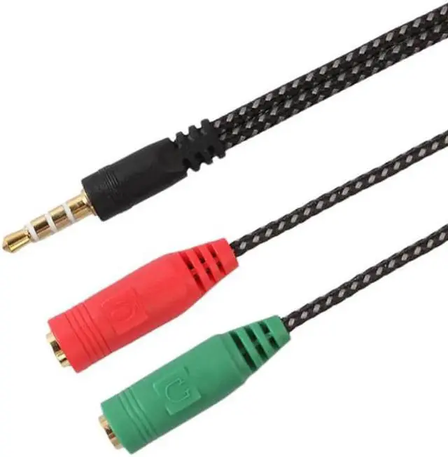 Alt view image 4 of 6 - 1Pcs Cable Adapter 2 In 1 Dispenser 4 Pole Audio Headphones From 3.5mm To 2 Female Jack Headphones Microphone Audio Cable for PC