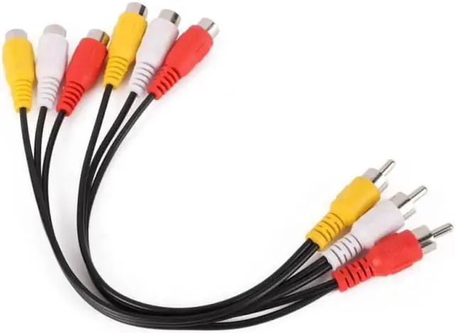 Alt view image 2 of 6 - 1Pcs 3 RCA Male to 6 RCA Female Audio Video Adapter Cable Connector Converter Cord Plug Splitter Audio Video Av Adapter Cable 12inch