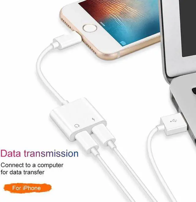 Alt view image 4 of 6 - 1Pcs Audio Adapter Charger Cable For iPhone X Dual For 8 Pin to 2 8Pin Audio&Charging Converter For iPhone Charging Audio Splitter
