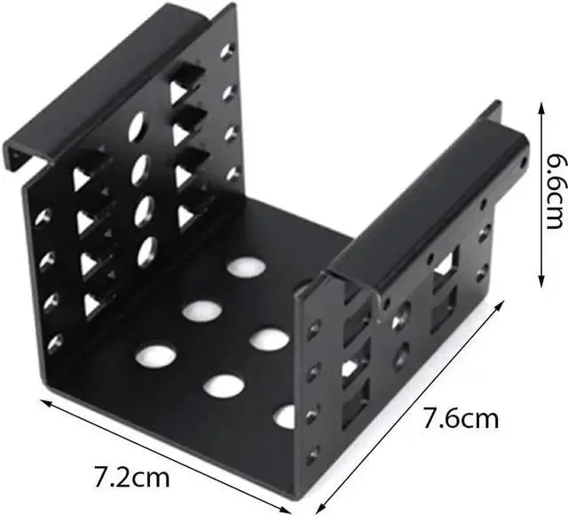 Alt view image 2 of 7 - 4-Bay 2.5 Inch to 3.5 Inch Hard Drive Caddy Internal Mounting Adapter Bracket Floppy Drive Aluminum Alloy Mobile Holder (Black w SATA Cable)