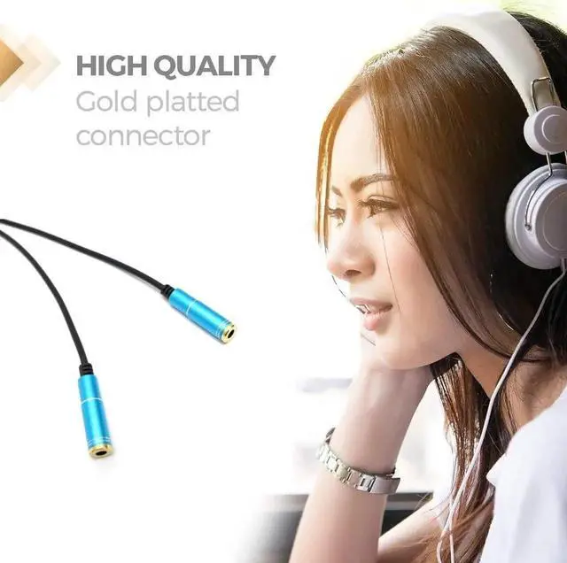 Alt view image 6 of 6 - 1Pcs 3.5mm Audio Splitter Cable 3.5mm Male to 2 Port 3.5mm Female with Mic 3.5 Extension Aux Cable Adapter for iPhone Speaker