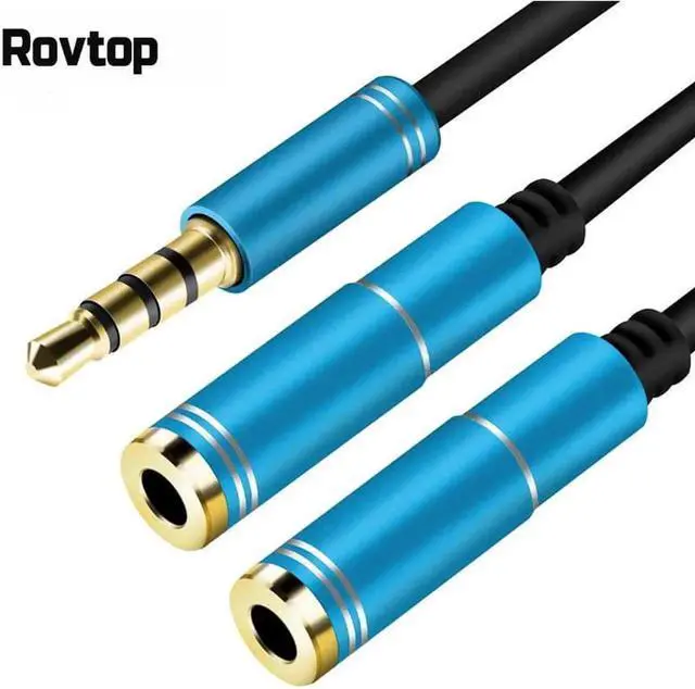 Main image of 1Pcs 3.5mm Audio Splitter Cable 3.5mm Male to 2 Port 3.5mm Female with Mic 3.5 Extension Aux Cable Adapter for iPhone Speaker