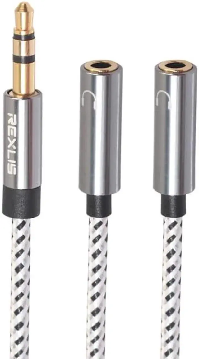 Main image of 1Pcs Headphone Splitter Audio Cable 3.5mm Male to 2 Female Jack 3.5mm Splitter Adapter Aux Cable for iPhone Samsung Converter