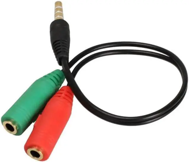 Alt view image 5 of 6 - 1Pcs 3.5mm Male to 2 Female Stereo Headphone Microphone Earphone Audio Y Splitter Extension Cable Adapter Plug Jack Cord Audio Cable