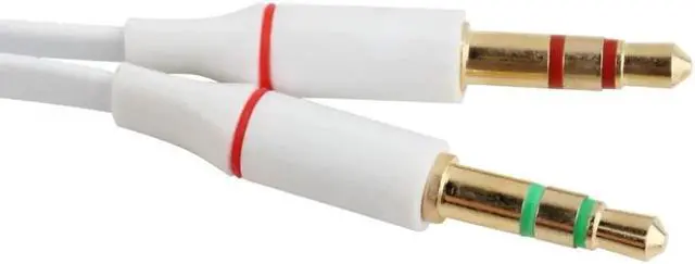 Alt view image 6 of 6 - 1Pcs Universal 3.5mm Female to 2 Male Headphone With Mic Audio Y Splitter Cable Female To Male Audio Cables White