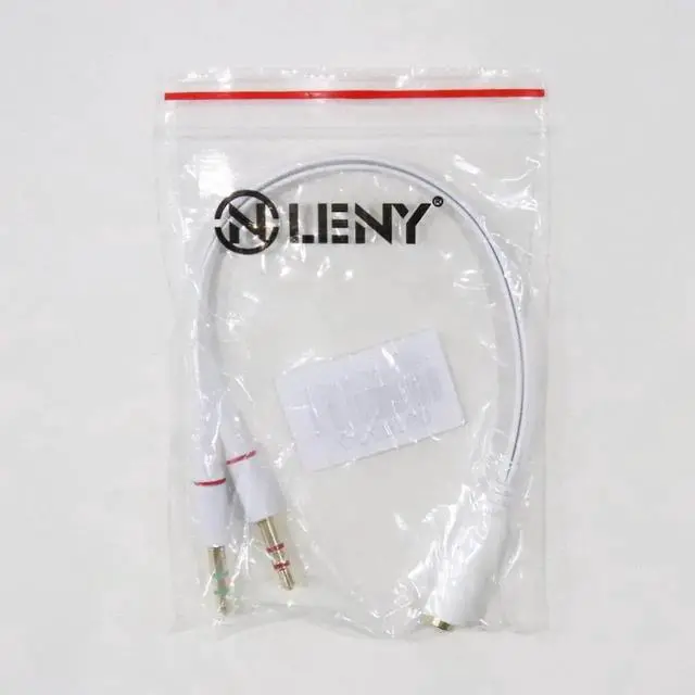 Alt view image 4 of 6 - 1Pcs Universal 3.5mm Female to 2 Male Headphone With Mic Audio Y Splitter Cable Female To Male Audio Cables White