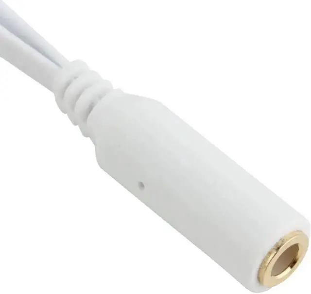 Alt view image 2 of 6 - 1Pcs Universal 3.5mm Female to 2 Male Headphone With Mic Audio Y Splitter Cable Female To Male Audio Cables White