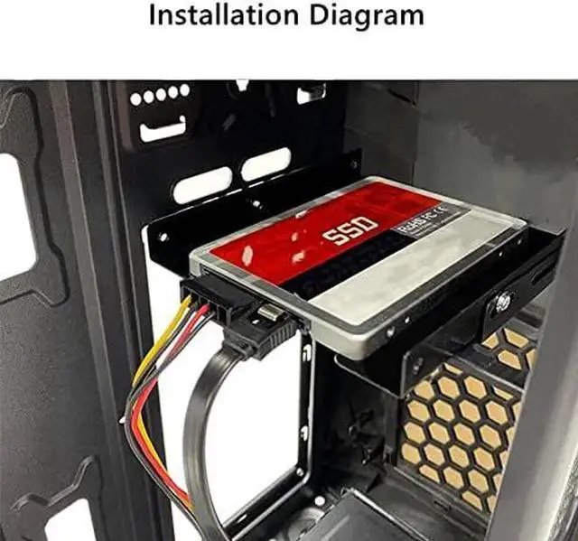 Alt view image 3 of 5 - 2.5 to 3.5 inch SSD Mounting Bracket HDD Metal Adapter Dock Laptop Hard Drive Holder for 2.5" SSD HDD PC Computer Server (4PCS)