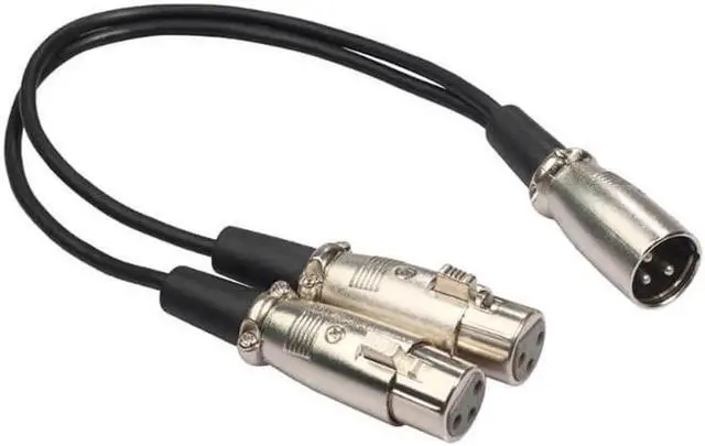 Main image of 1Pcs 30cm 3Pin XLR 1 Male to 2 Female Audio Cable Microphone Y Splitter Cord Stereo Audio Cable Cord Wire Adapter