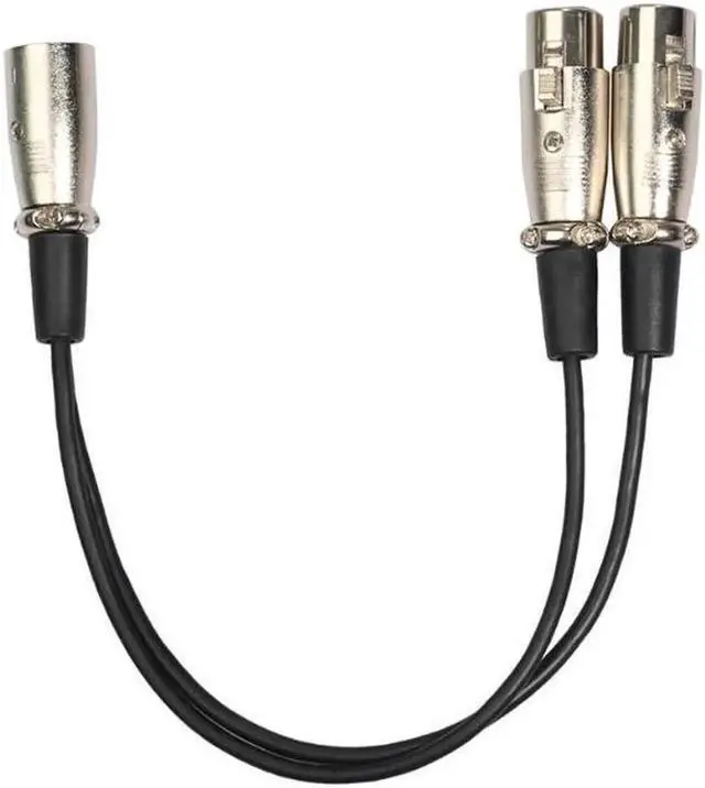 Alt view image 2 of 6 - 1Pcs 30cm 3Pin XLR 1 Male to 2 Female Audio Cable Microphone Y Splitter Cord Stereo Audio Cable Cord Wire Adapter