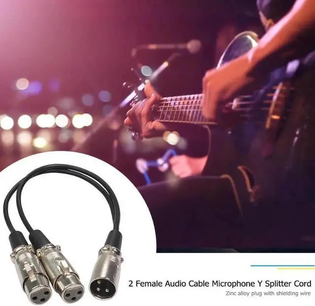 Alt view image 4 of 6 - 1Pcs 30cm 3Pin XLR 1 Male to 2 Female Audio Cable Microphone Y Splitter Cord Stereo Audio Cable Cord Wire Adapter