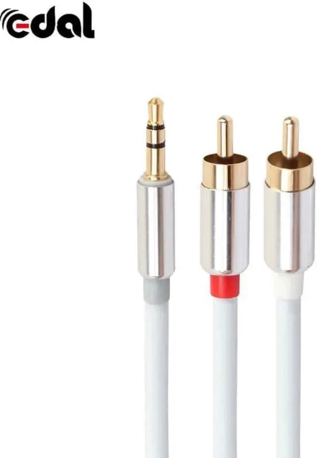 Alt view image 5 of 6 - 1Pcs 3.5mm Stereo Male to Male 2 RCA Adapter Speaker Cable Jack to 2 RCA Audio Cable AUX Splitter