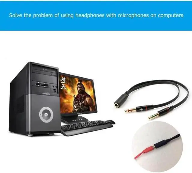 Alt view image 6 of 6 - 1Pcs Headphone Splitter Audio Cable 3.5mm Female to 2 Male Adapter Aux Cable Extension Wire Cord Adapter Aux Cable