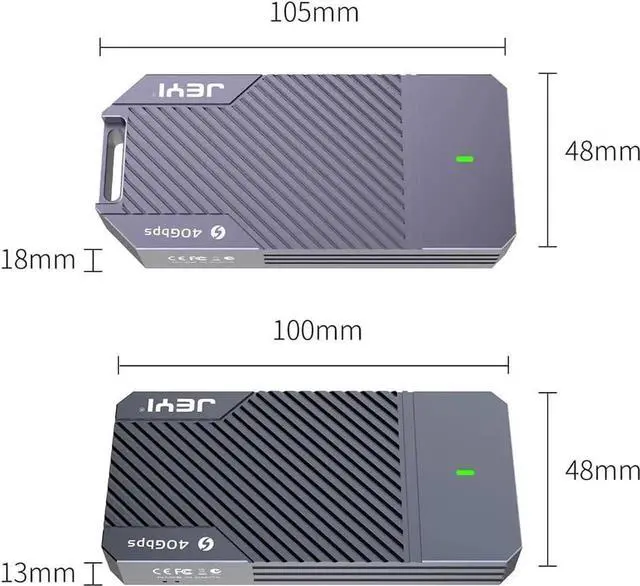 Alt view image 4 of 6 - USB 4.0 SSD Enclosure 40Gbps M.2 NVMe 2280 to USB-c Solid State Drive Case Compatible with Thunderbolt4/3 USB 3.2/3.1/3 (TB-2464)