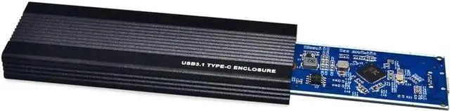 Alt view image 3 of 7 - 3TB NVME SSD Enclosure PCI-E M.2 to USB 3.1 Type-C Adapter Hard Drive Disk External Box USB C 10Gbps RTL9210 M2 M Key PCIE HDD Case for 2242 2260 2280 (Black 2 Cables)