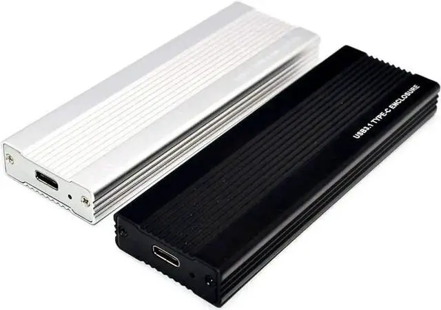 Main image of 3TB NVME SSD Enclosure PCI-E M.2 to USB 3.1 Type-C Adapter Hard Drive Disk External Box USB C 10Gbps RTL9210 M2 M Key PCIE HDD Case for 2242 2260 2280 (Black 2 Cables)