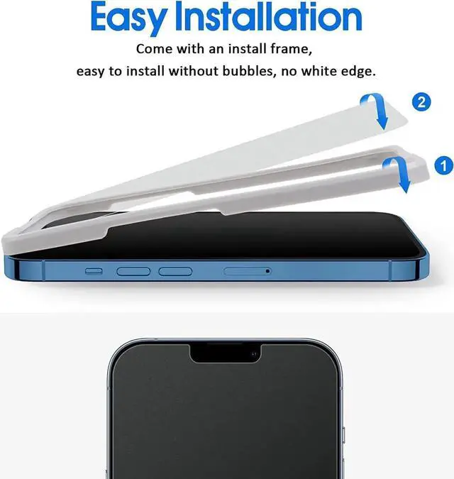 Alt view image 7 of 7 - [2 Pack] Matte Glass Screen Protector Designed for iPhone 14 2022/iPhone 13/13 Pro, Install Frame/Bubble Free/Anti-Glare&Fingerprint, 9H Tempered Glass Clear for iPhone 13/13 Pro 2021 6.1inch