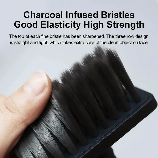 Alt view image 3 of 7 - Hagibis Cleaning Soft Brush Charcoal Infused Bristles Keyboard Cleaner 5-in-1 Multi-Function Cleaning Tools Kit Corner Keycap Puller Remover Multi Brush for PC Laptop Airpods Pro Camera Lens (Black)
