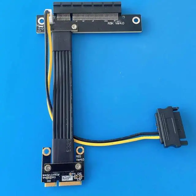 Alt view image 4 of 6 - Gen4 Mini PCI-E to to PCI Express 8X Extension Cable mPCIe to PCIe 4.0 8X Riser Cable Adapter for Motherboard PCI-E4.0 8X SSD (15cm,R68SK 4.0)