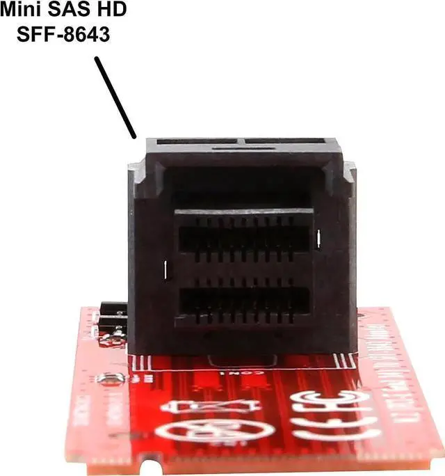 Alt view image 6 of 6 - M.2 Mini-SAS HD to U.2 Cable (SFF-8643 to SFF-8639) Connector for U.2 PCIe-NVMe SSD U2 U.2 Kit Cable Included SI-ADA40121