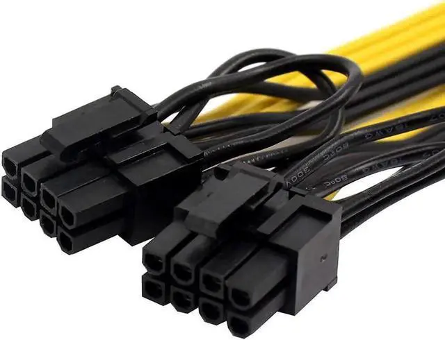 Alt view image 7 of 7 - 2 Pack 8pin to Dual PCIe 8 Pin (6+2) Graphics Card PCI-E Cable Power Splitter Cable GPU/CPU 18AWG Wire 15cm