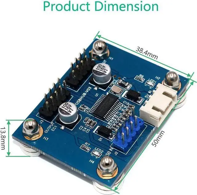 Alt view image 6 of 6 - USB 2.0 9pin Header 1 to 2 Extension Hub Splitter Adapter-Converter MB USB 2.0 Male to 2 Male-30CM 9-pin Cable (180 Degree+SATA Cabl)