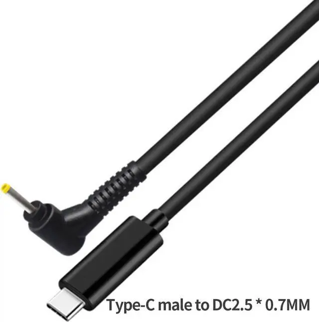 Alt view image 3 of 3 - New Laptops Portable Type-C DC Power Charger Cable 1.5M 65W USB C Male to DC Male PD Fast Charging Connector Adapter Notebook PC (DC2.5x0.7MM)