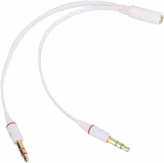 Alt view image 3 of 6 - 1Pcs Cewaal 3.5mm Microphone Cable Stereo Headphone Mic Audio Cable 2 Male to 1 Female Y Splitter Cable Adapter Plug Jack Cord