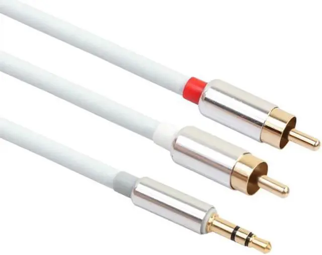 Alt view image 3 of 6 - 1Pcs 3.5mm Male to 2 RCA Male Audio Cable Aluminum Alloy Shell Audio Adapter Converter Splitter Cables Cord Wire Line for Amplifier