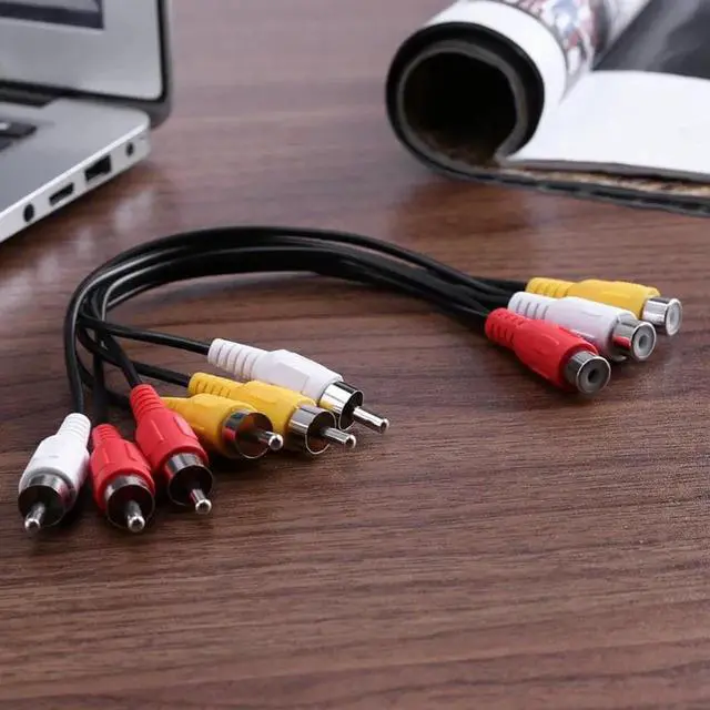 Alt view image 5 of 6 - 1Pcs 25cm 3 RCA Female Jack to 6 RCA Male Plug Splitter Audio Video AV Adapter Cable RCA AV cable for TV DVD Player