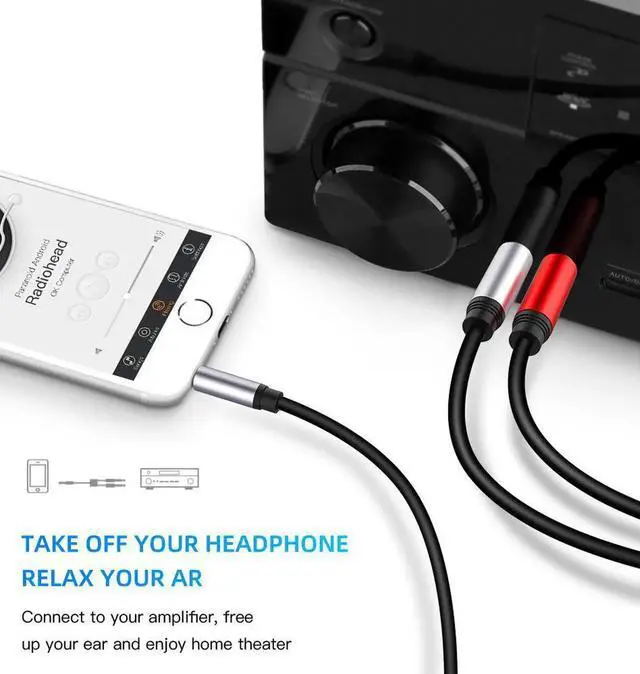 Alt view image 5 of 6 - 1Pcs Jack Audio Cable 3.5mm to Dual 6.5mm Adapter 3.5 Jack Splitter Audio Cord For Mixer Amplifier Speaker 3.5 to 6.5 AUX Adapter