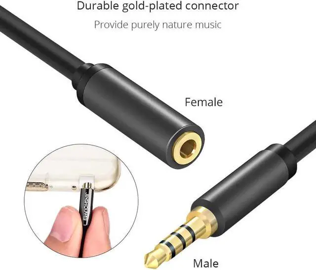 Alt view image 3 of 6 - 1Pcs Audio Cable Jack 3.5mm Male to Female Earphone Extension Cable 3.5mm Headphone Splitter Adapter for iphone Laptop
