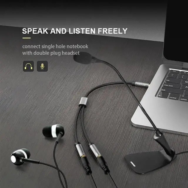 Alt view image 5 of 6 - 1Pcs QGeeM 3.5mm Audio Splitter Cable for Computer Jack 3.5mm 1 Male to 2 Female Mic Y Splitter AUX Cable Headset Splitter Adapter