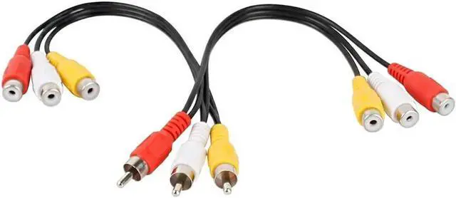Alt view image 3 of 4 - 1Pcs RCA Cable 3 RCA Male Jack to 6 RCA Female Plug Splitter Audio Video AV Adapter Cable