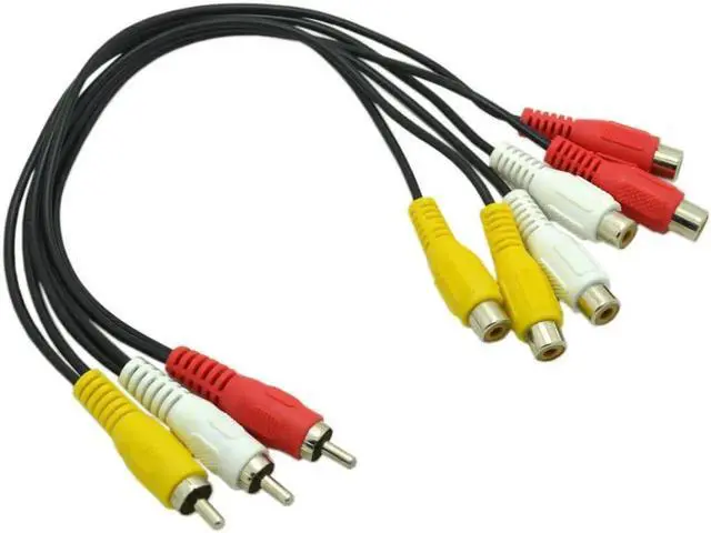 Alt view image 4 of 4 - 1Pcs RCA Cable 3 RCA Male Jack to 6 RCA Female Plug Splitter Audio Video AV Adapter Cable