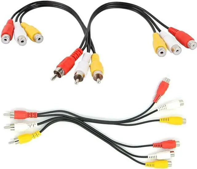 Alt view image 2 of 4 - 1Pcs RCA Cable 3 RCA Male Jack to 6 RCA Female Plug Splitter Audio Video AV Adapter Cable