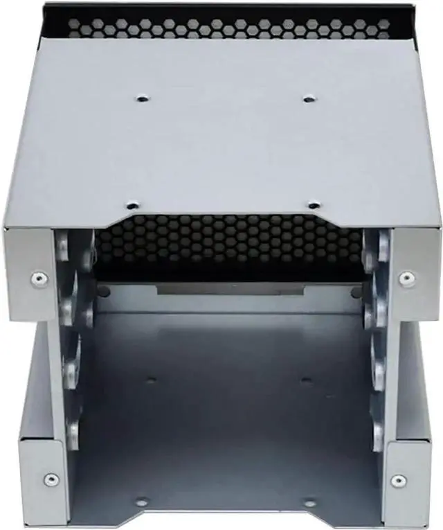 Alt view image 2 of 5 - 5" 3 x Optical Drive Bay to 4-Bay 3.5 Inch SATA SAS HDD Cage Rack Bracket Hard Drive Tray Caddy Adapter with SATA 3.0 Date Cable (Only Caddy)