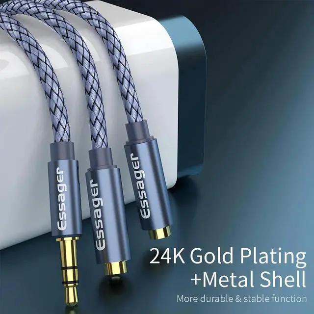 Alt view image 4 of 6 - 1Pcs Aux Cable Jack 3.5mm Male to 2 Female Headphone Earphone Splitter 3.5 Jack Audio Cable Adapter For Xiaomi Redmi Samsung