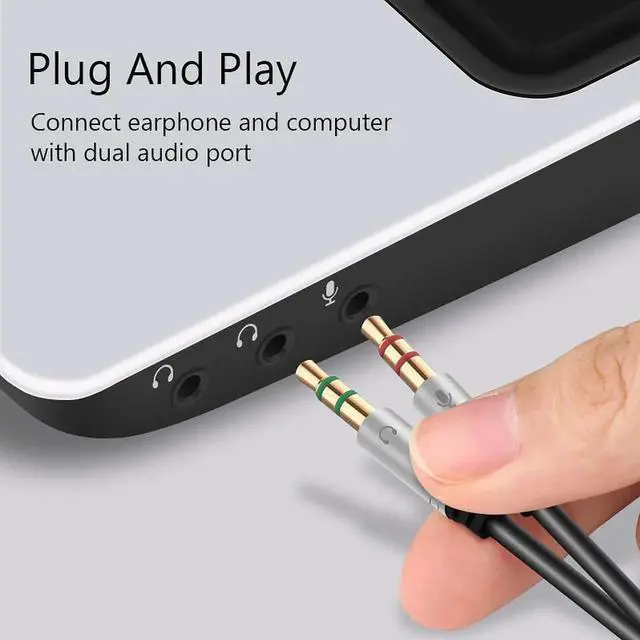 Alt view image 2 of 6 - 1Pcs VVKing 3.5mm Jack Splitter Headphone for Computer 3.5mm Female to 2 Male 3.5mm Mic Audio Y Splitter Cable Headset to PC Adapter